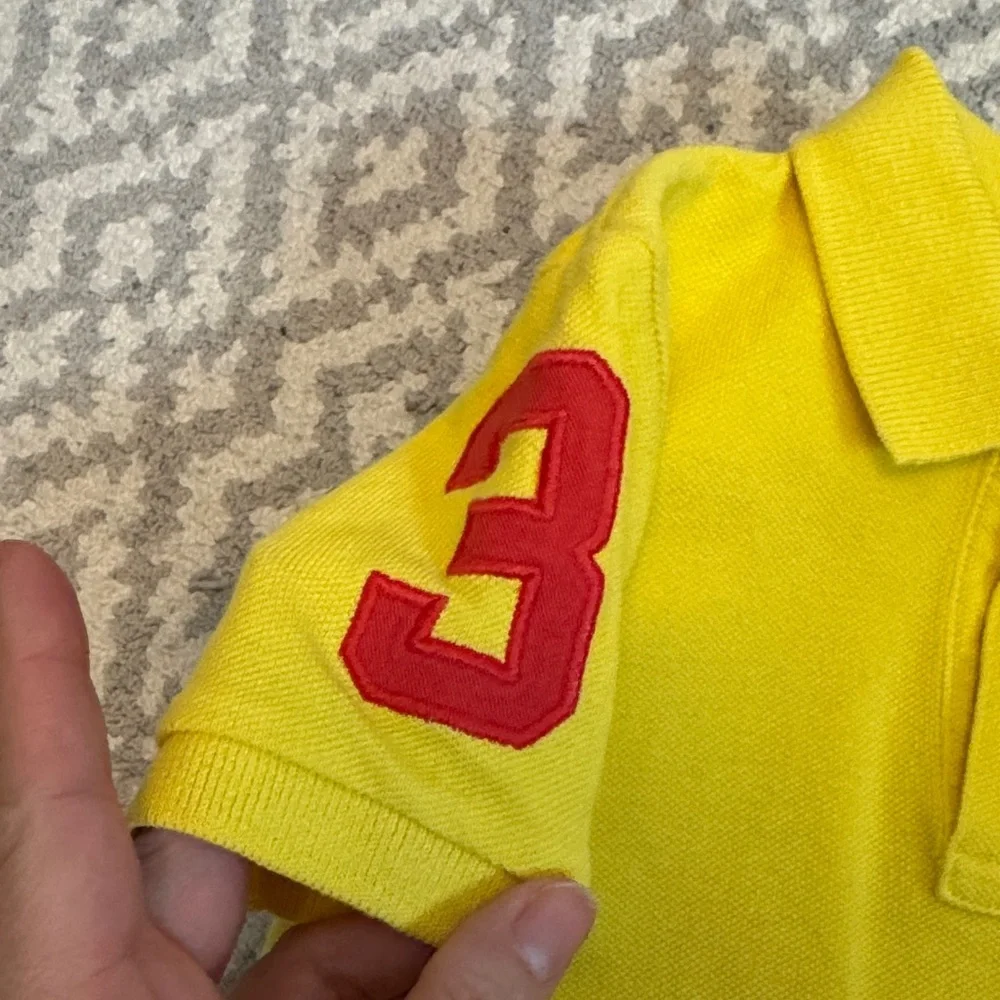 Ralph Lauren Yellow Polo Shirt with Red Logo - Picture 3 of 4
